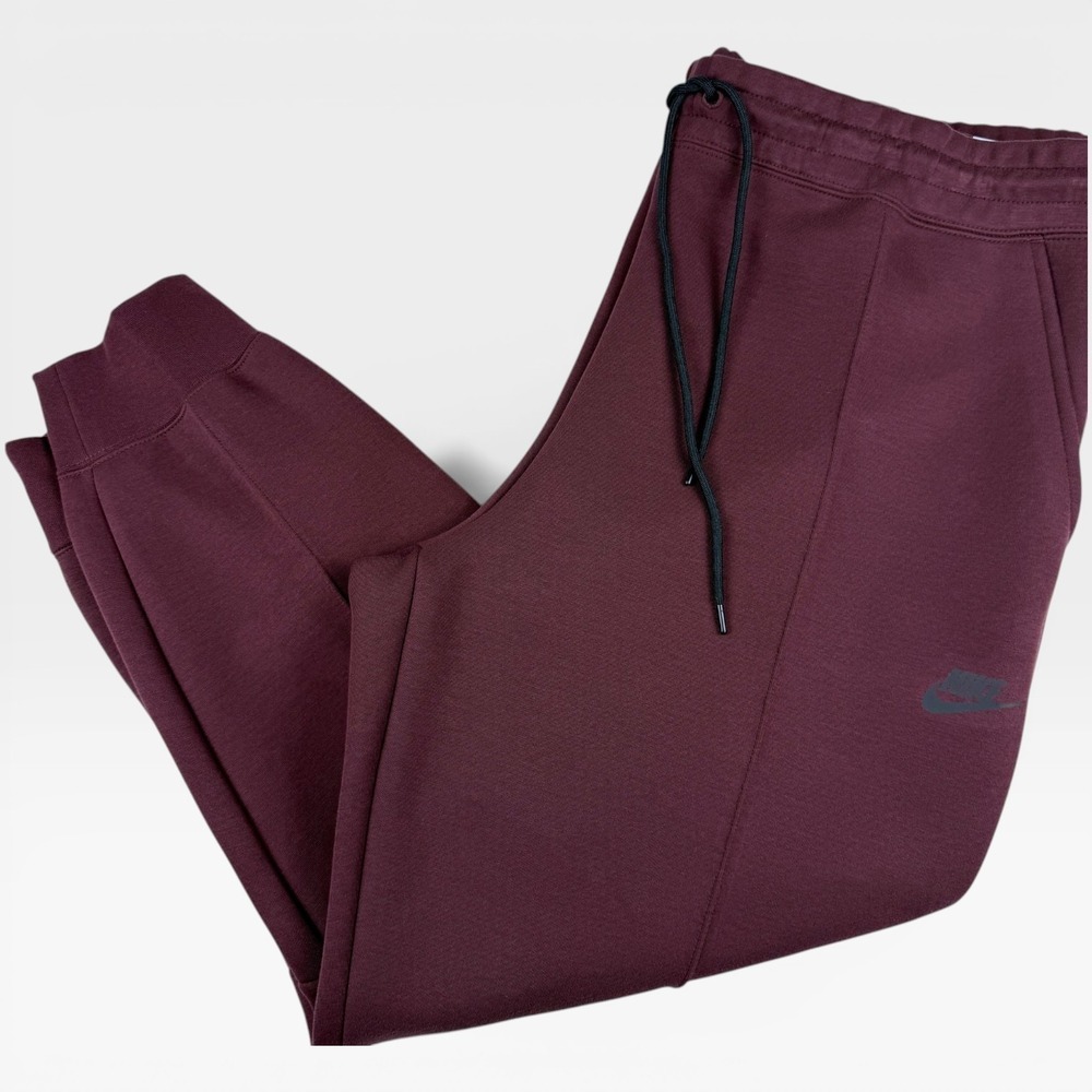 NIKE Tech Fleece‎ Mid-Rise Jogger Pants Womens XXL Burgundy Sporty Athleisure